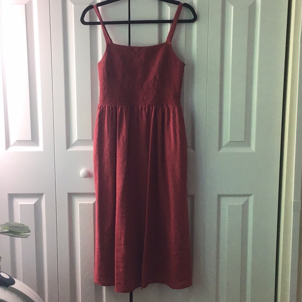 Old Navy Salmon Pink Shirred Dress